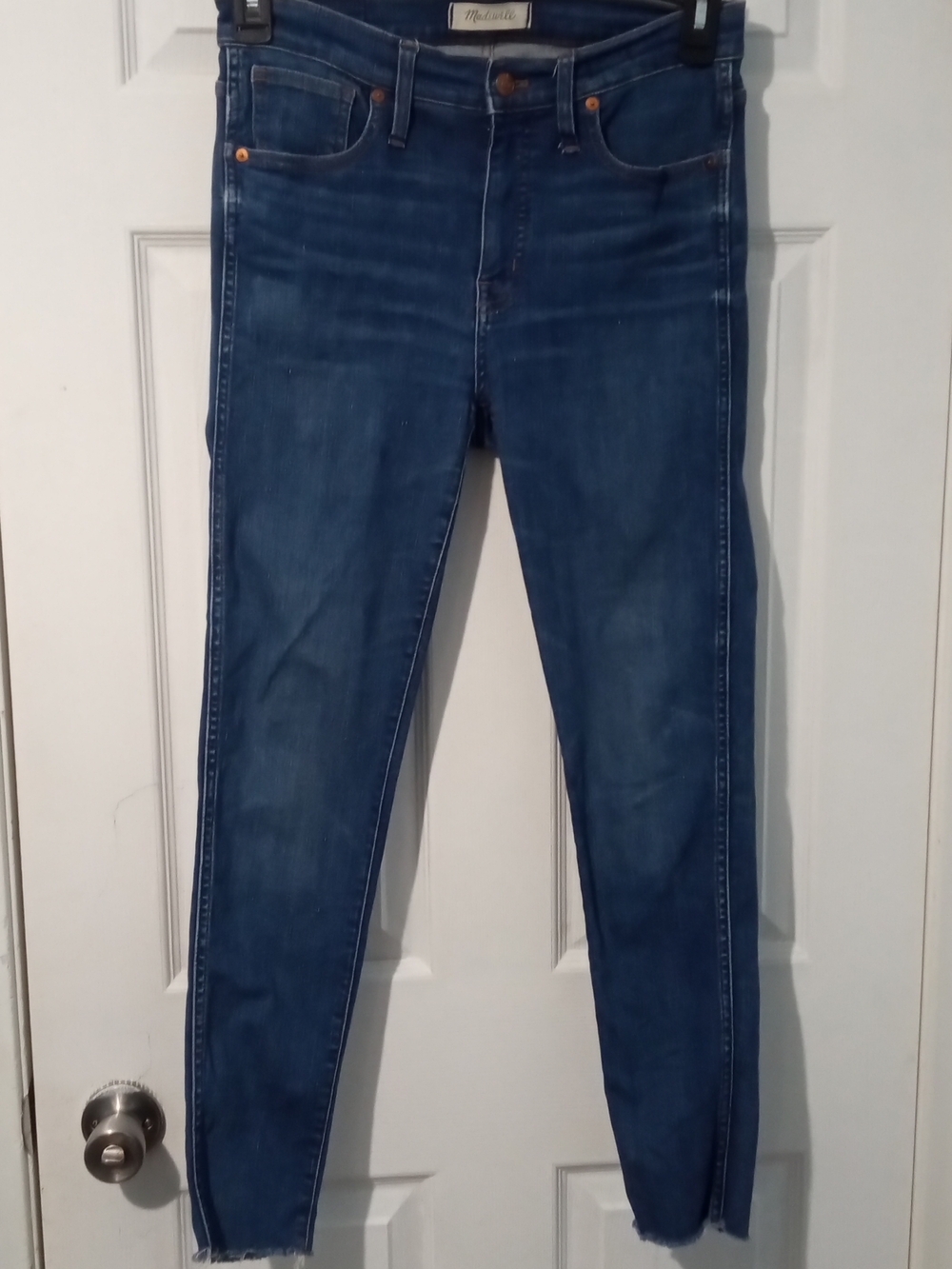 Madewell Dark Indigo 9" High Rise Skinny Jeans